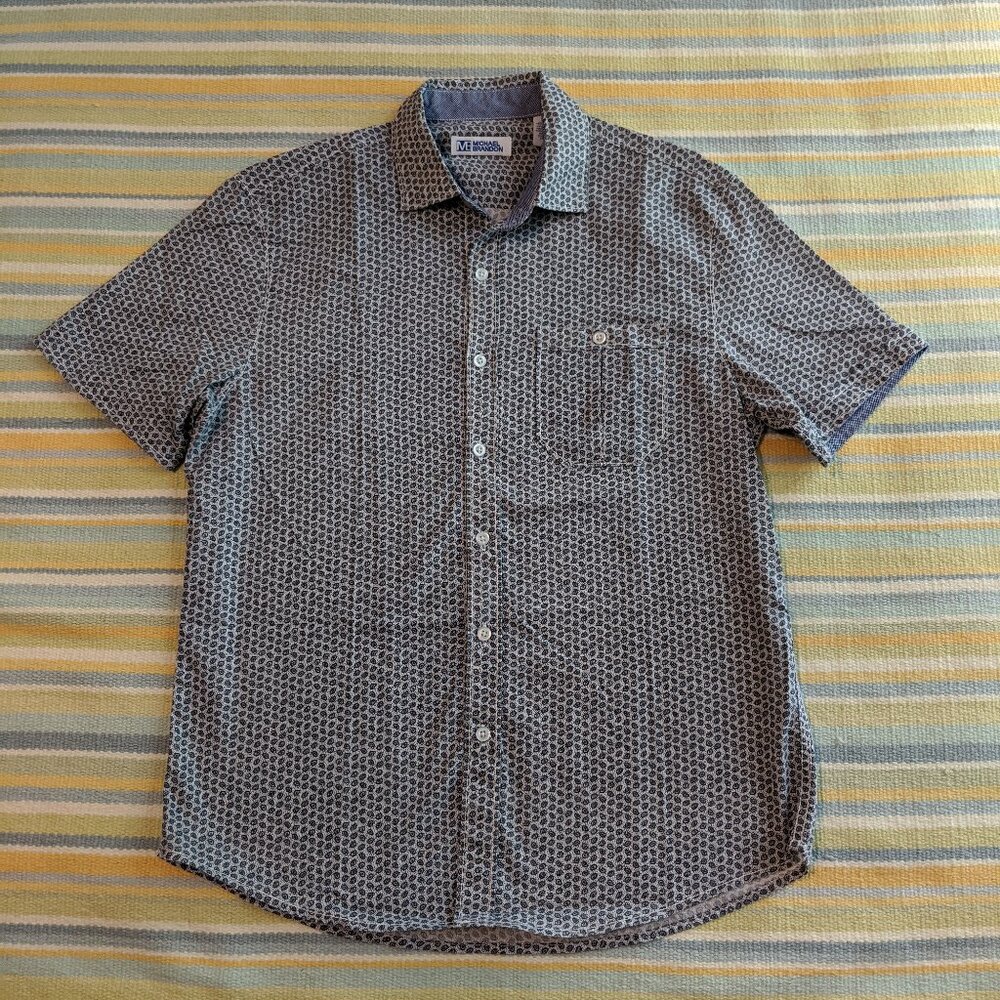 Men's Michael Brandon Short Sleeve Button Down Shirt Small Good Condition!